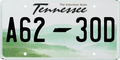 TN license plate A6230D