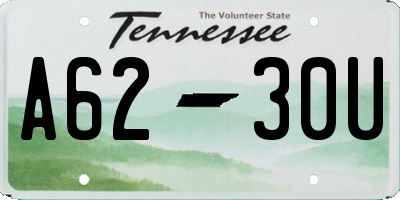 TN license plate A6230U
