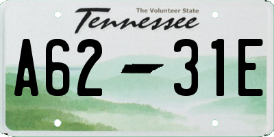 TN license plate A6231E