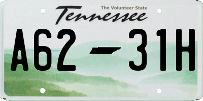 TN license plate A6231H