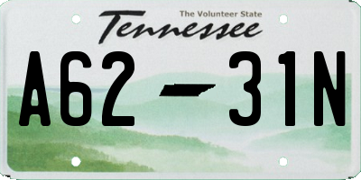 TN license plate A6231N