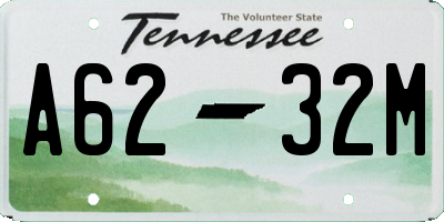 TN license plate A6232M