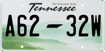 TN license plate A6232W