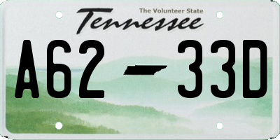 TN license plate A6233D