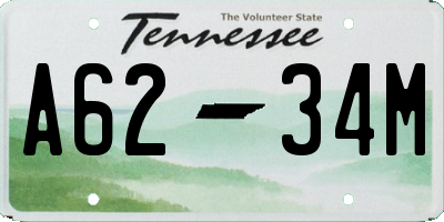 TN license plate A6234M