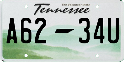TN license plate A6234U
