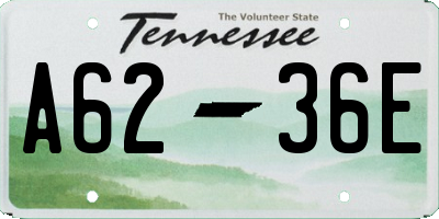 TN license plate A6236E