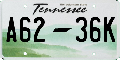 TN license plate A6236K