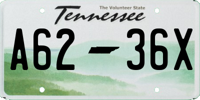 TN license plate A6236X