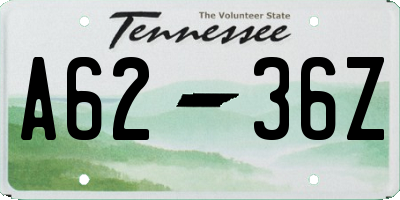 TN license plate A6236Z