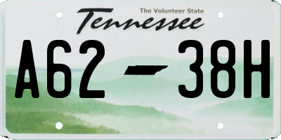 TN license plate A6238H