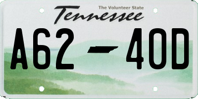 TN license plate A6240D