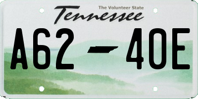 TN license plate A6240E