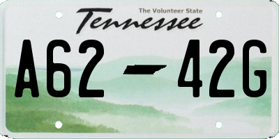 TN license plate A6242G
