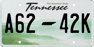 TN license plate A6242K