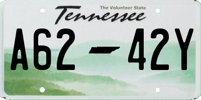 TN license plate A6242Y