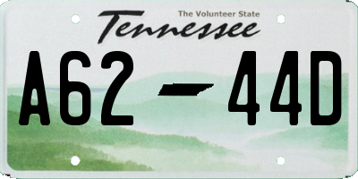 TN license plate A6244D