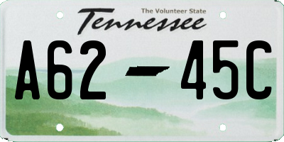 TN license plate A6245C