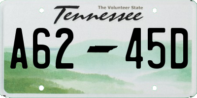 TN license plate A6245D