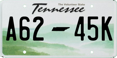 TN license plate A6245K