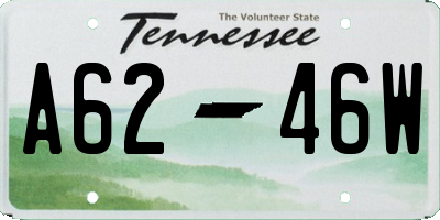 TN license plate A6246W