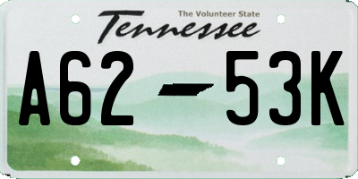 TN license plate A6253K