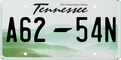 TN license plate A6254N