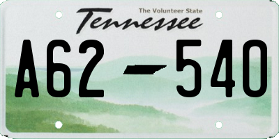 TN license plate A6254O
