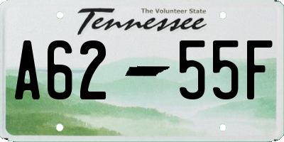 TN license plate A6255F