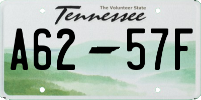 TN license plate A6257F