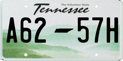 TN license plate A6257H