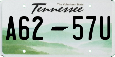 TN license plate A6257U