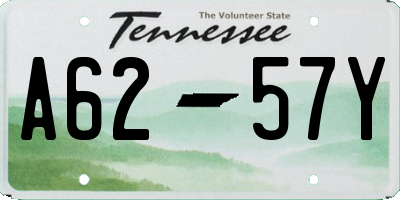 TN license plate A6257Y