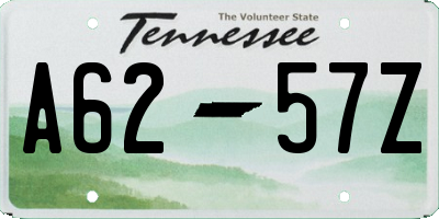 TN license plate A6257Z