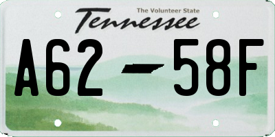 TN license plate A6258F