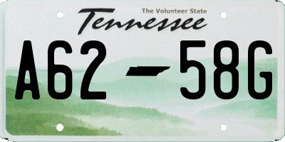 TN license plate A6258G