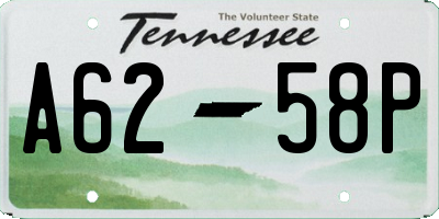 TN license plate A6258P