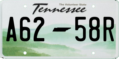 TN license plate A6258R