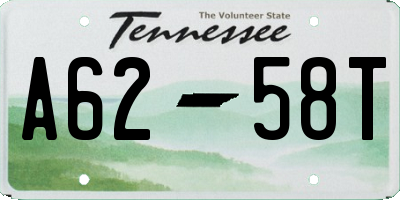 TN license plate A6258T
