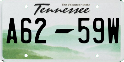 TN license plate A6259W