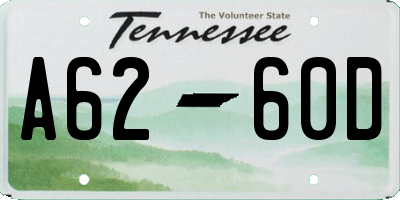 TN license plate A6260D