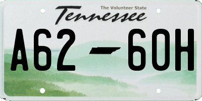TN license plate A6260H