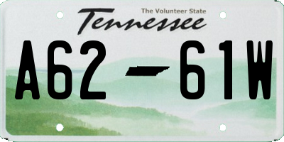 TN license plate A6261W