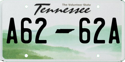TN license plate A6262A