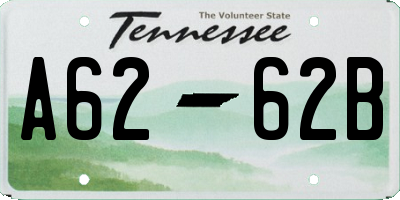 TN license plate A6262B