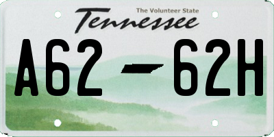 TN license plate A6262H