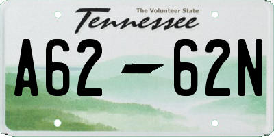 TN license plate A6262N