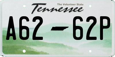TN license plate A6262P