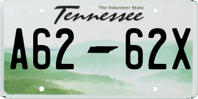 TN license plate A6262X