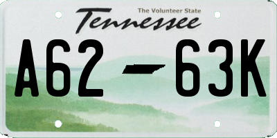 TN license plate A6263K